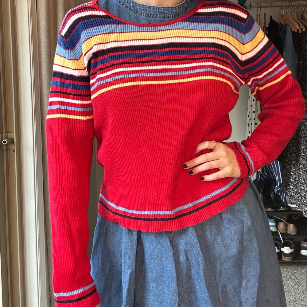 Crazy Horse Multicolor Striped Knit Top